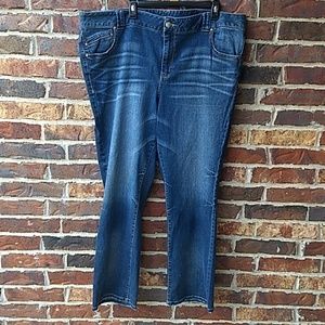 Lane Bryant distressed distinctly boot cut jean